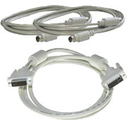 1.8m Single Link DVI-D Male-Male and 2 6mcc (PS2) Male-Male cables