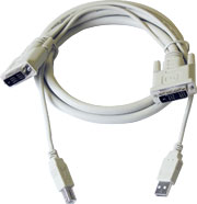 1.8m Combined Single Link DVI-D and USB type A to B Cable