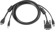 Austin Hughes USB / DVI KVM Cable for 2K KVM, 6ft (1.8m)