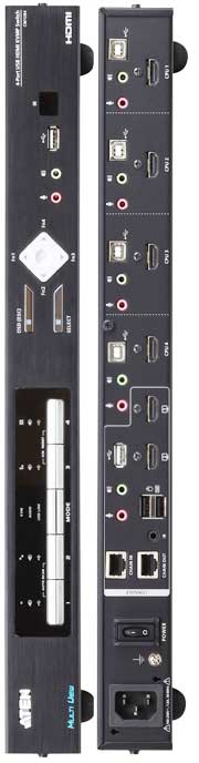 Aten 4-Port USB 4K HDMI Multi-View KVMP Switch 