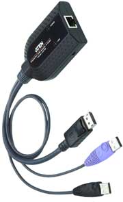 Aten USB DisplayPort Virtual Media KVM Adapter Cable (Support Smart Card Reader and Audio De-Embedder)