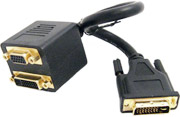DVI-I Splitter cable (DVI-I to DVI-I + HD15 VGA) 0.2m