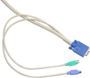 3-in-1 VGA PS2 KVM Cable - 6 Metre