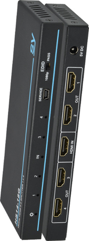 SY Electronics 18G Splitter 1 x 4 HDMI Distribution Amplifier with EDID Management