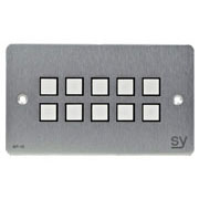 SY Electronics UK 10 Button Keypad Controller 2 Gang Brushed Aluminium
