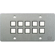 SY Electronics European 10 Button Keypad Controller 2 Gang in Brushed Aluminium