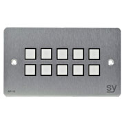 SY Electronics UK 10 Button Keypad Controller with Ethernet 2 Gang Brushed Aluminium