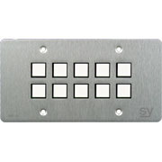SY Electronics European 10 Button Keypad Controller with Ethernet 2 Gang Brushed Aluminium