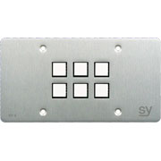 SY Electronics European 6 Button Keypad Controller 2 Gang Brushed Aluminium
