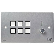 SY Electronics UK 6 Button Keypad Controller with Rotary Volume Control 2 Gang Brushed Aluminium