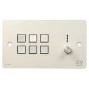 SY Electronics UK 6 Button Keypad Controller with Rotary Volume Control 2 Gang White