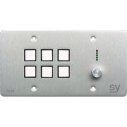 SY Electronics European 6 Button Keypad Controller with Rotary Volume Control 2 Gang Brushed Aluminium