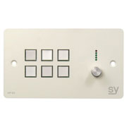 SY Electronics UK 6 Button Keypad Controller with Ethernet and Rotary Volume Control 2 Gang White