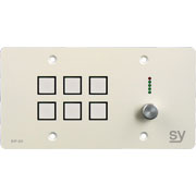 SY Electronics European 6 Button Keypad Controller with Ethernet and Rotary Volume Control 2 Gang White