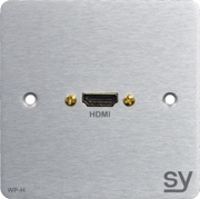 SY Electronics UK HDMI Single Gang Wall Input Plate Brushed Aluminium