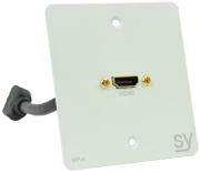 SY Electronics European HDMI Single Gang Wall Input Plate White