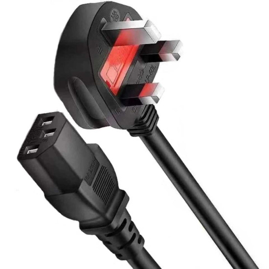 3 metre UK Mains Plug with 5A Fuse to IEC 320 C13 Socket Power cable
