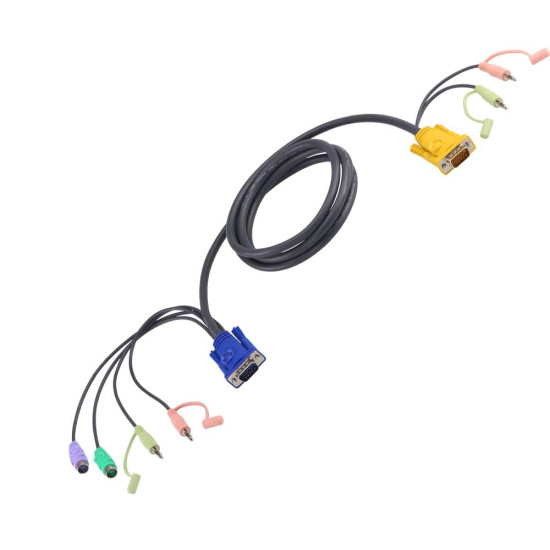 2L-5302P - ATEN 1.8M PS/2 KVM Cable with 3 in 1 SPHD and Audio