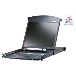 KL1516AIM -1 Local/Remote Shared Access 16-Port Multi Interface Cat 5 Dual Rail 17" LCD KVM over IP switch 