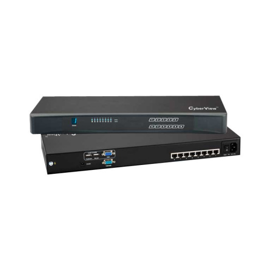 U-802 - 8 Port Combo Cat6 KVM Switch 1 Local + 1 Extended Remote Users