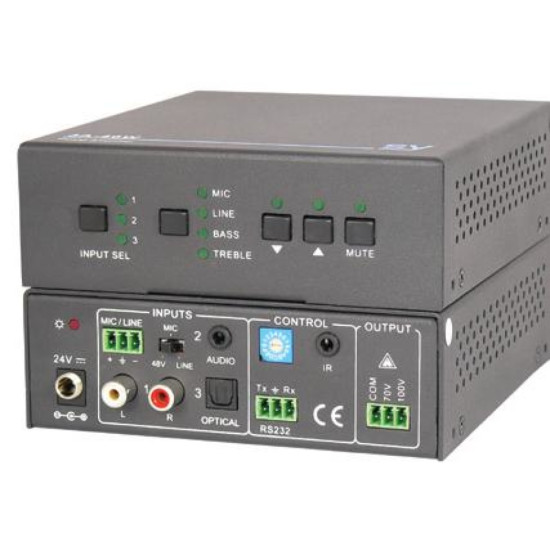 SY Electronics SY-3A-40W Audio Amplifier 40W 70/100V Output with IR and RS232 Control