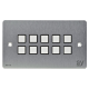 SY Electronics SY-KP10-BA UK 2 Gang Brushed Aluminium 10 Button Keypad Controller