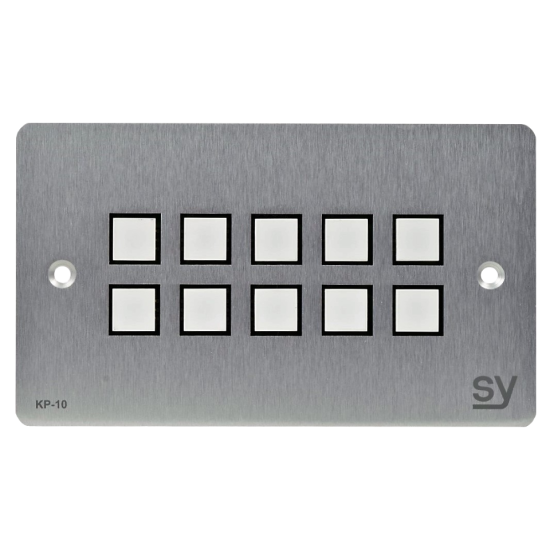 SY Electronics SY-KP10E-BA UK 2 Gang Brushed Aluminium 10 Button Keypad Controller with Ethernet