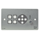 SY Electronics SY-KP4NV-BA UK 2 Gang Brushed Aluminium 4 Button Keypad Controller with Navigation Keys & Rotary Volume Control