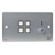 SY Electronics SY-KP4NVE-BA UK 2 Gang Brushed Aluminium 4 Button Keypad Controller with Ethernet, Navigation Keys & Rotary Volume Control