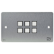 SY Electronics SY-KP6-BA UK 2 Gang Brushed Aluminium UK 6 Button Keypad Controller