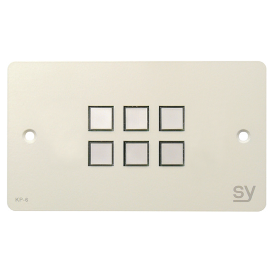 SY Electronics SY-KP6-BW UK 2 Gang White 6 Button Keypad Controller