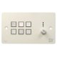 SY Electronics SY-KP6V-BW UK 2 Gang White 6 Button Keypad Controller with Rotary Volume Control