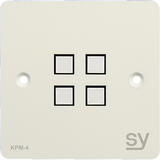 SY Electronics SY-KPM4-BW UK Single Gang White 4 Button Keypad Controller
