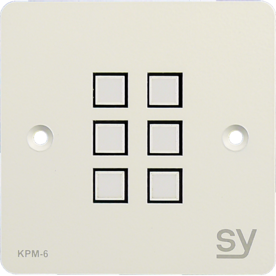 SY Electronics SY-KPM6-BW UK Single Gang White 6 Button Keypad Controller