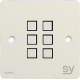 SY Electronics SY-KPM6-BW UK Single Gang White 6 Button Keypad Controller
