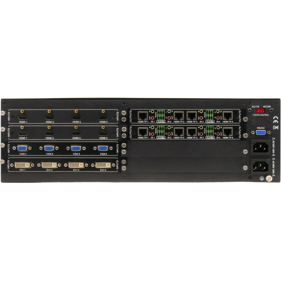 SY Electronics SY-MMU-1616 4K UHD 16x16 Modular Multi-Format Matrix Front Panel Control IR RS232