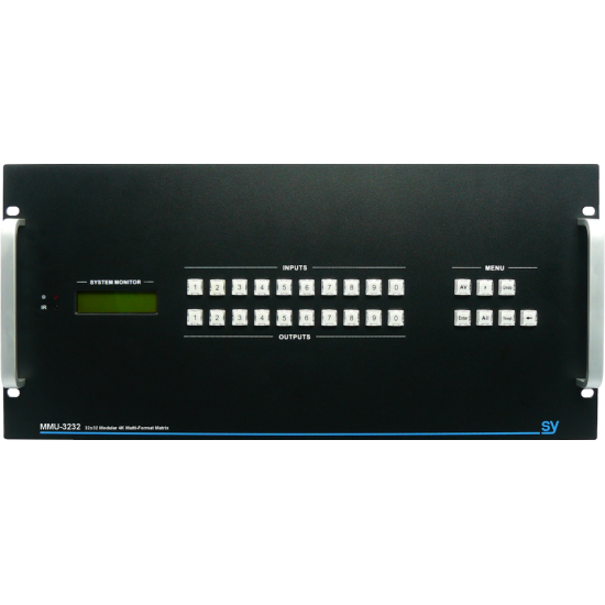 SY Electronics SY-MMU-3232 4K UHD 32x32 Modular Multi-Format Matrix Front Panel Control IR RS232