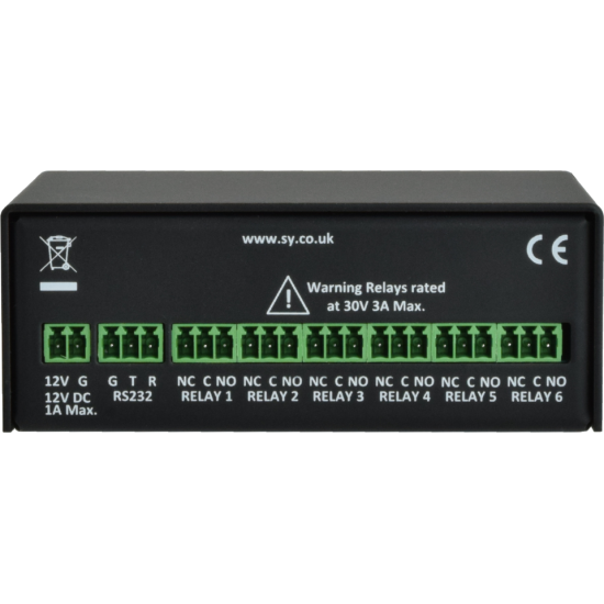SY Electronics SY-RB6 Compact 6 Low Voltage Relay Controller Unit with RS232