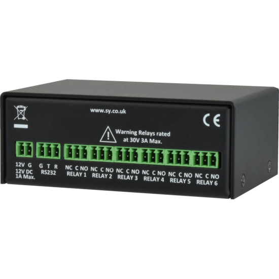 SY Electronics SY-RB6 Compact 6 Low Voltage Relay Controller Unit with RS232