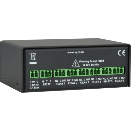 SY Electronics SY-RB6 Compact 6 Low Voltage Relay Controller Unit with RS232