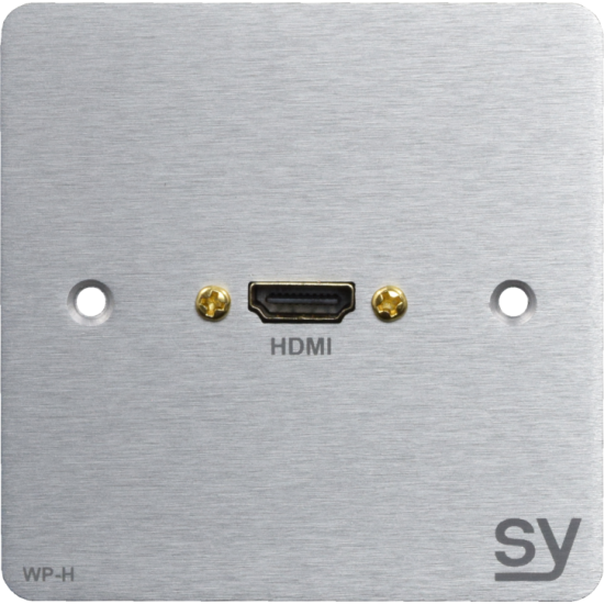SY Electronics SY-WP-H-BA HDMI UK Single Gang Wall Input Plate in a Brushed Aluminium Finish