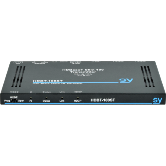 SY Electronics SY-HDBT-100-SLIM-T Ultra Slim Transmitter, 4K UHD HDMI, 2 x IR, RS232 and Ethernet Power over 100m of cat6 Cable