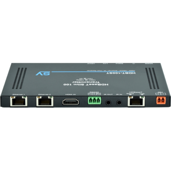 SY Electronics SY-HDBT-100-SLIM-T Ultra Slim Transmitter, 4K UHD HDMI, 2 x IR, RS232 and Ethernet Power over 100m of cat6 Cable
