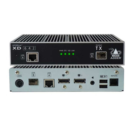 ADDERLink® XD642P-DP A high-resolution, dual-head KVM extender with DisplayPort connectivity.