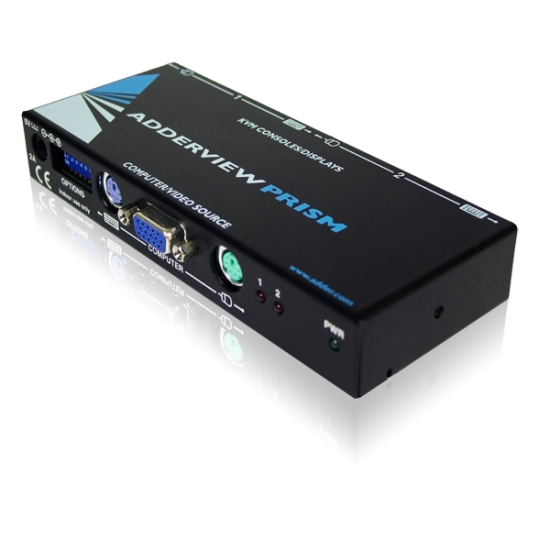 ADDERView Prism 2 Port Reverse KVM Switch/Distribution Amplifier IEC PSU