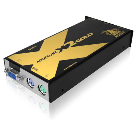 ADDERLink X2-GOLD/P PS2 KVMA & RS232 CATx Extender Local Control 300Mtr Inc Skew Correction 300MHz Pair